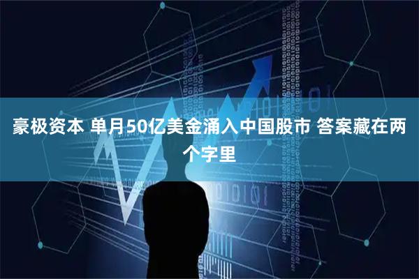 豪极资本 单月50亿美金涌入中国股市 答案藏在两个字里